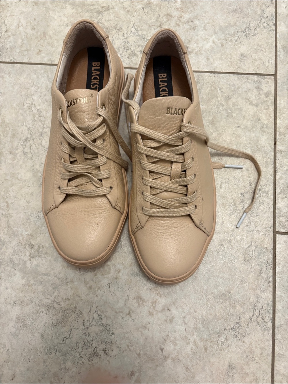 Blackstone Sneakers in Beige Leather NWOT